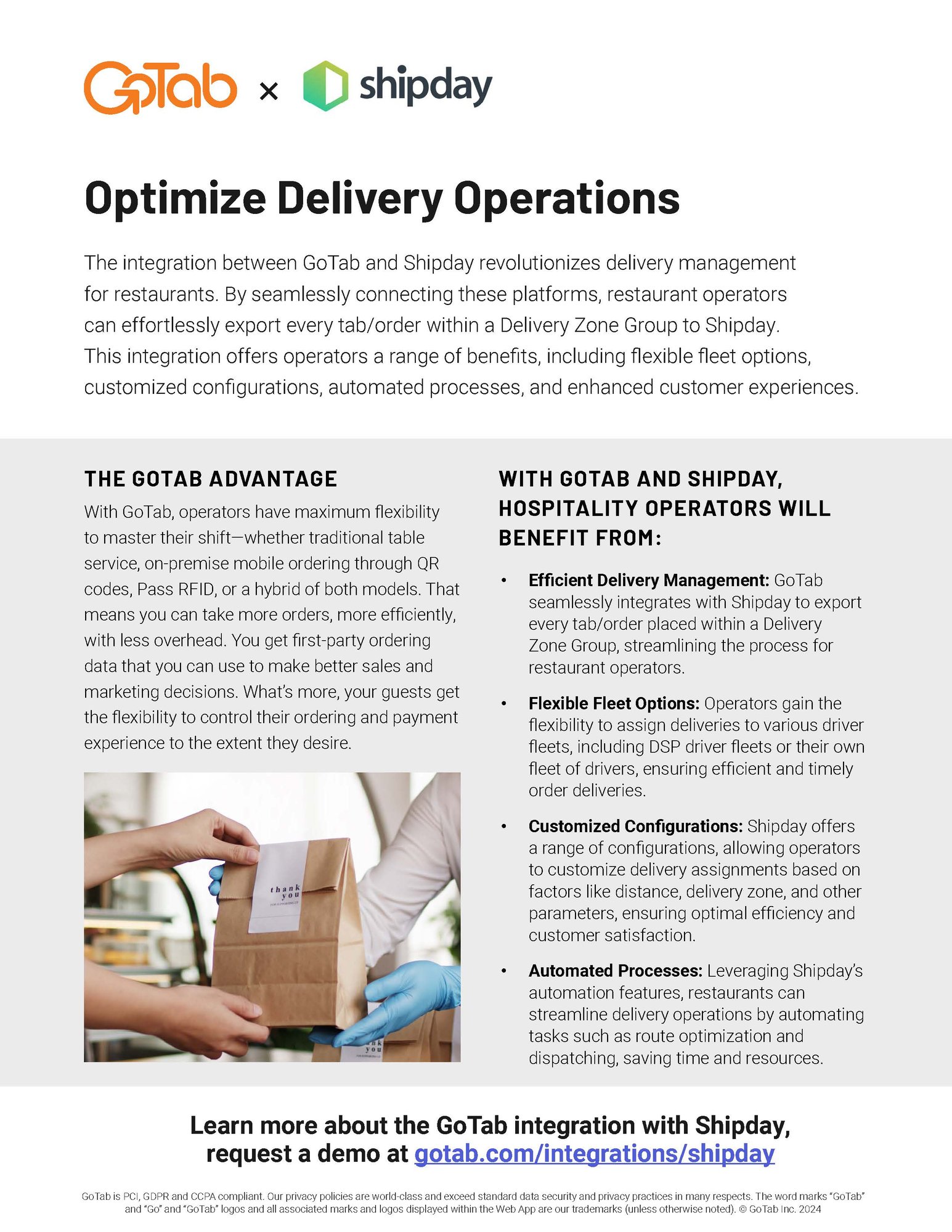 GoTab x Shipday Integration One-pager