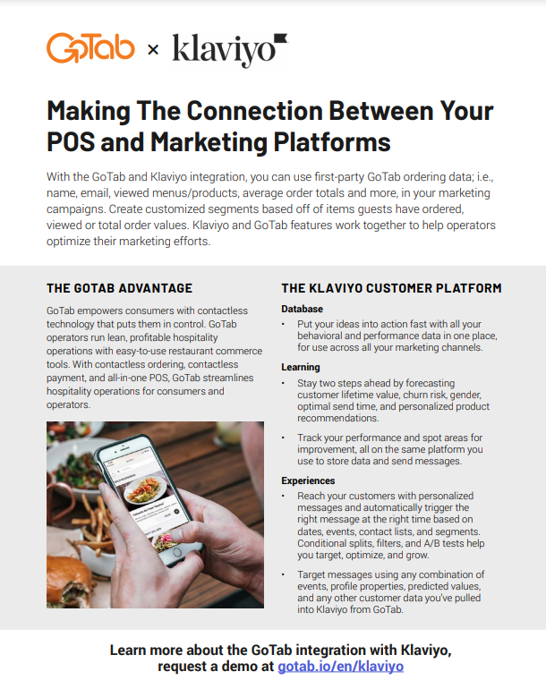 GoTab | Klaviyo one pager