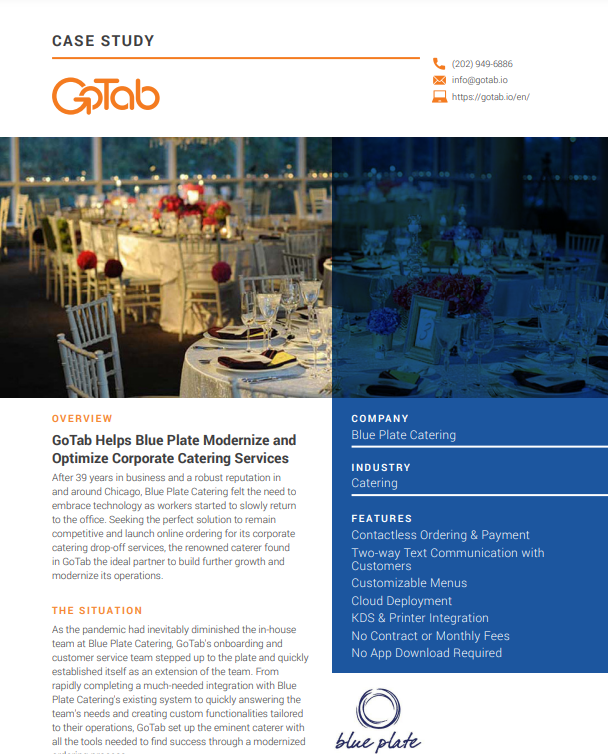 Blue Plate Catering case study